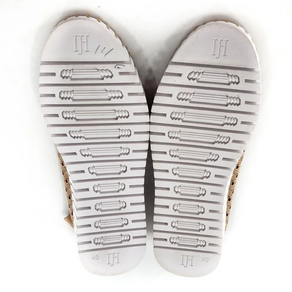 ILSE JACOBSEN Khaki Perforated Breathable Tulip Slip On Shoes‎ Tan
